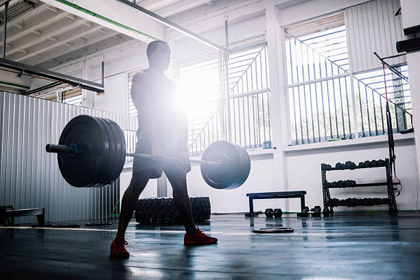 Bodybuilder performing deadlift